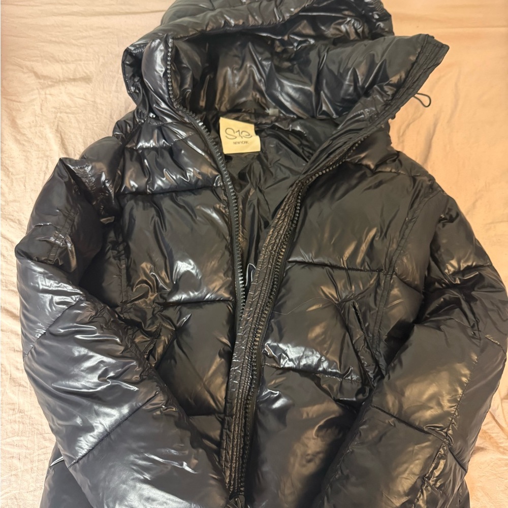Shiny Black Puffer Jacket